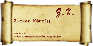 Zucker Károly névjegykártya
