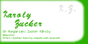 karoly zucker business card