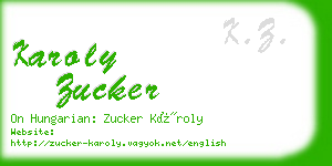 karoly zucker business card